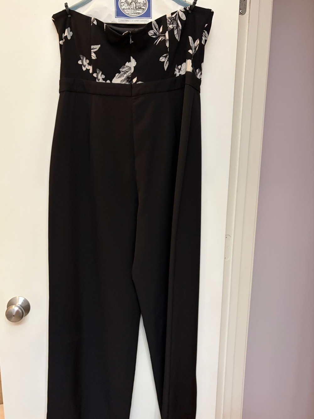 White House Black Market Black Strapless Floral-Print Jumpsuit - Picture 8 of 10